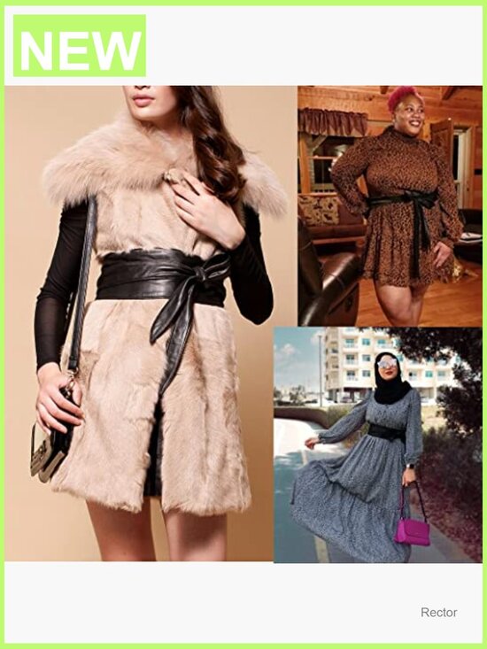 Wide Wrap Cinch Belt for Dresses - Leather Tie Knot Waist Belt